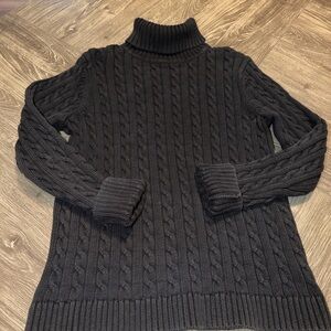 L.L Bean 100% Cotton Cable Knit Turtleneck size L